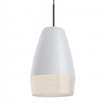 Besa Lighting 1JT-ABU12WH-LED-BR-L - Besa, Abu 12 Cord Pendant, White/Glitter, Bronze Finish, 1x9W LED, 15Ft Option