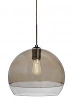 Besa Lighting 1JT-ALLY12SM-EDIL-BR - Besa, Ally 12 Cord Pendant, Smoke/Clear, Bronze Finish, 1x5W LED Filament