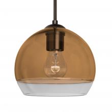 Besa Lighting 1JT-ALLY8AM-BR-L - Besa, Ally 8 Cord Pendant, Amber/Clear, Bronze Finish, 1x60W Medium Base, 15Ft. Cord
