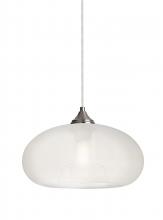 Besa Lighting 1JT-BANAFR-EDIL-SN-L - Besa Pendant Bana Satin Nickel Frost 1x4W LED Filament, 15Ft. Cord