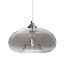 Besa Lighting 1JT-BANASM-SN-L - Besa Pendant Bana Satin Nickel Smoke 1x60W Medium Base, 15Ft. Cord