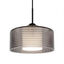 Besa Lighting 1JT-BELUSM-LED-BK - Besa Belu Pendant, Smoke Shade, Black Finish, 1x5W LED