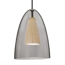 Besa Lighting 1JT-DANOSMNA-LED-BK - Besa, Dano Cord Pendant, Smoke/Natural, Black Finish, 1x9W LED