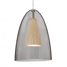 Besa Lighting 1JT-DANOSMNA-LED-SN-L - Besa, Dano Cord Pendant, Smoke/Natural, Satin Nickel Finish, 1x9W LED, 15Ft. Cord