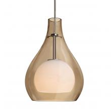 Besa Lighting 1JT-ELLE11CG-LED-BR-L - Besa, Elle 11 Cord Pendant, Cognac, Bronze Finish, 1x9W LED, 15Ft Option