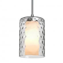 Besa Lighting 1JT-ESACL-LED-SN-L - Besa, Esa Cord Pendant, Clear, Satin Nickel Finish, 1x5W LED, 15Ft. Cord