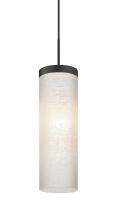 Besa Lighting 1JT-FRIZLN-BK - Besa Friz Cord Pendant, White Linen, Black Finish, 1x75W Medium Base