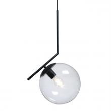 Besa Lighting 1JT-HUGO-BK - Besa, Hugo Cord Pendant, Clear, Black Finish, 1x60W Medium base
