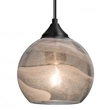 Besa Lighting 1JT-JILLYSM-BK - Besa, Jilly Cord Pendant, Vapor Smoke, Black Finish, 1x60W Medium Base