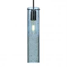 Besa Lighting 1JT-JUNI16BL-BK - Besa, Juni 16 Cord Pendant, Blue Bubble, Black, 1x60W Medium Base