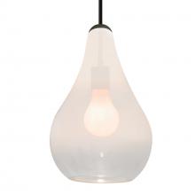 Besa Lighting 1JT-LEONWC-BK - Besa, Leon Cord Pendant, Milky White/Clear, Black Finish, 1x60W Medium base