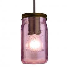 Besa Lighting 1JT-MILO4PL-BR-L - Besa Pendant Milo 4 Bronze Purple 1x40W Medium Base A15, 15Ft. Cord