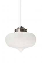 Besa Lighting 1JT-MIRAFR-EDIL-SN-L - Besa Mira Pendant Satin Nickel Frost 1x4W LED Filament, 15Ft. Cord