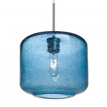 Besa Lighting 1JT-NILES10BL-SN-L - Besa Niles 10 Pendant, Blue Bubble, Satin Nickel Finish, 1x60W Medium Base T10, 15Ft. Cord
