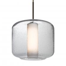 Besa Lighting 1JT-NILES10CO-BR-L - Besa Niles 10 Pendant, Clear Bubble/Opal, Bronze Finish, 1x60W Medium Base T10, 15Ft. Cord