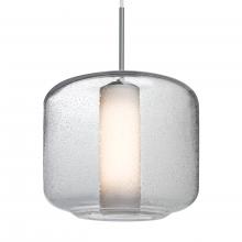 Besa Lighting 1JT-NILES10CO-LED-SN - Besa Niles 10 Pendant, Clear Bubble/Opal, Satin Nickel Finish, 1x5W LED