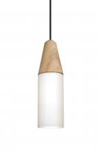 Besa Lighting 1JT-NININA-BK - Besa, Nini Cord Pendant, Natural/Opal, Black Finish, 1x40W Medium Base