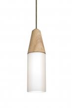 Besa Lighting 1JT-NININA-BR - Besa, Nini Cord Pendant, Natural/Opal, Bronze Finish, 1x40W Medium Base