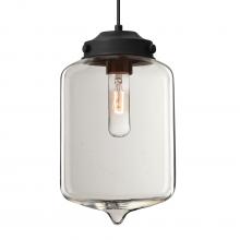 Besa Lighting 1JT-OLINCL-BK - Besa Olin Pendant Black Clear 1x60W Medium Base T10