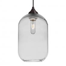 Besa Lighting 1JT-OMEGA12CL-BR-L - Besa, Omega 12 Cord Pendant, Clear, Bronze Finish, 1x60W Medium Base, 15Ft. Cord