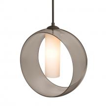 Besa Lighting 1JT-PLATOSM-BR-L - Besa, Plato Cord Pendant, Smoke/Opal, Bronze Finish, 1x60W Medium Base, 15Ft. Cord
