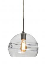 Besa Lighting 1JT-SPIR10CL-EDIL-BR-L - Besa Spirit 10 Pendant, Clear, Bronze Finish, 1x8W LED Filament, 15Ft. Cord