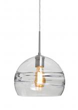 Besa Lighting 1JT-SPIR10CL-EDIL-SN-L - Besa Spirit 10 Pendant, Clear, Satin Nickel Finish, 1x8W LED Filament, 15Ft. Cord