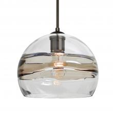 Besa Lighting 1JT-SPIR10SC-BR - Besa Spirit 10 Pendant, Smoke/Clear, Bronze Finish, 1x60W Medium Base