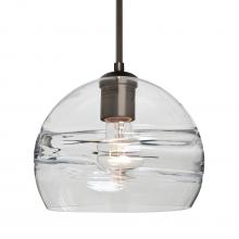 Besa Lighting 1JT-SPIR8CL-BR-L - Besa Spirit 8 Pendant, Clear, Bronze Finish, 1x60W Medium Base, 15Ft. Cord