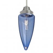 Besa Lighting 1JT-SULUBL-SN-L - Besa, Sulu Cord Pendant, Blue Bubble, Satin Nickel Finish, 1x60W Medium Base, 15Ft. Cord