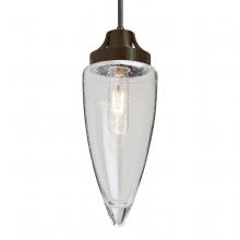 Besa Lighting 1JT-SULUCL-BR-L - Besa, Sulu Cord Pendant, Clear Bubble, Bronze Finish, 1x60W Medium Base, 15Ft. Cord