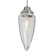 Besa Lighting 1JT-SULUCL-SN-L - Besa, Sulu Cord Pendant, Clear Bubble, Satin Nickel Finish, 1x60W Medium Base, 15Ft. Cord