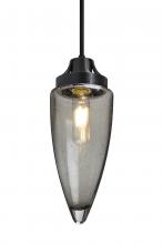 Besa Lighting 1JT-SULUSM-EDIL-BK - Besa, Sulu Cord Pendant, Smoke Bubble, Black Finish, 1x4W LED Filament