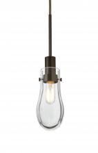 Besa Lighting 1JT-WISHCL-EDIL-BR - Besa, Wish Cord Pendant, Clear, Bronze Finish, 1x4W LED Filament