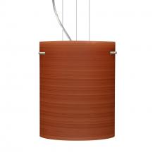 Besa Lighting 1KG-4006CH-SN-L - Besa Pendant Tamburo 8 Satin Nickel Cherry 1x100W Medium Base, 15Ft. Option