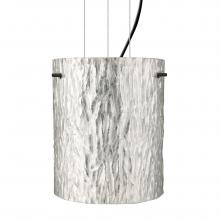 Besa Lighting 1KG-4006SS-BK - Besa Pendant Tamburo 8 Black Stone Silver Foil 1x100W Medium Base