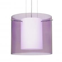 Besa Lighting 1KG-A18407-SN-L - Besa Pendant Pahu 12 Satin Nickel Transparent Amethyst 1x100W Medium Base, 15Ft. Option