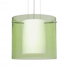 Besa Lighting 1KG-L18407-LED-SN-L - Besa Pahu 12 LED Pendant Transparent Olive Satin Nickel 1x11W LED, 15Ft. Option
