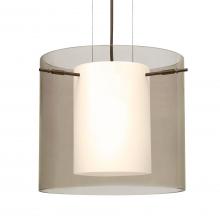 Besa Lighting 1KG-S18407-BR-L - Besa Pendant Pahu 12 Bronze Transparent Smoke 1x100W Medium Base, 15Ft. Option