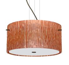 Besa Lighting 1KV-4008CS-BR - Besa Pendant Tamburo 16 Bronze Stone Copper Foil 3x100W Medium Base