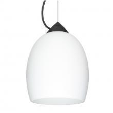 Besa Lighting 1KX-169707-BK - Besa Lucia Stem Pendant Opal Matte Black 1x100W Medium Base