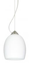 Besa Lighting 1KX-169707-LED-SN-L - Besa Lucia LED Stem Pendant Opal Matte Satin Nickel 1x9W LED, 15Ft. Cord