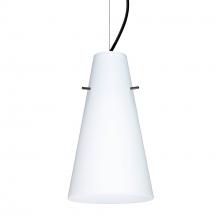 Besa Lighting 1KX-412407-BK - Besa Cierro Cable Pendant Opal Matte Black 1x100W Medium Base