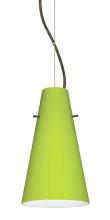 Besa Lighting 1KX-412435-LED-BR-L - Besa Cierro Cable Pendant Chartreuse Bronze 1x9W LED, 15Ft. Cord