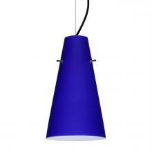 Besa Lighting 1KX-4124CM-BK - Besa Cierro Cable Pendant Cobalt Blue Matte Black 1x100W Medium Base
