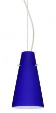 Besa Lighting 1KX-4124CM-SN-L - Besa Cierro Cable Pendant Cobalt Blue Matte Satin Nickel 1x100W Medium Base, 15Ft. Cord