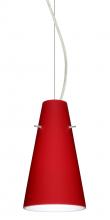 Besa Lighting 1KX-4124RM-LED-SN-L - Besa Cierro LED Cable Pendant Ruby Matte Satin Nickel 1x9W LED, 15Ft. Cord