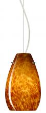 Besa Lighting 1KX-412618-LED-SN-L - Besa Pera 9 LED Pendant Amber Cloud Satin Nickel 1x9W LED, 15Ft. Cord