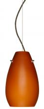Besa Lighting 1KX-412680-BR-L - Besa Pera 9 Cable Pendant Amber Matte Bronze 1x100W Medium Base, 15Ft. Cord
