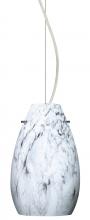Besa Lighting 1KX-4126MG-LED-SN-L - Besa Pera 9 LED Pendant Marble Grigio Satin Nickel 1x9W LED, 15Ft. Cord